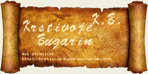 Krstivoje Bugarin vizit kartica
